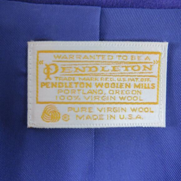 1980s Vintage Pendleton Purple Blazer Jacket Wool Extra Large Wooden Buttons - Picture 4 of 5